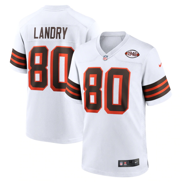 mens nike jarvis landry white cleveland browns 1946 collection alternate game jersey